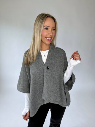Well Traveled Poncho - Grey