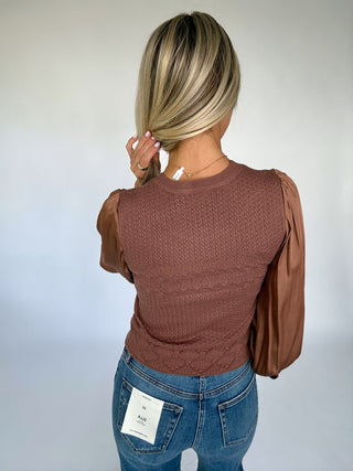Champagne & Silk Top - Mocha Mousse