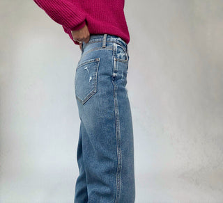 Boyfriend Button Fly with Mini Cuff Jean