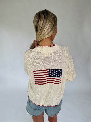 Stitched In Freedom Cardigan - Ivory