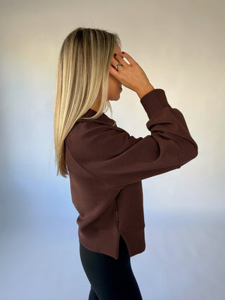 VARLEY Milano Half-Zip Sweat - Coffee Bean