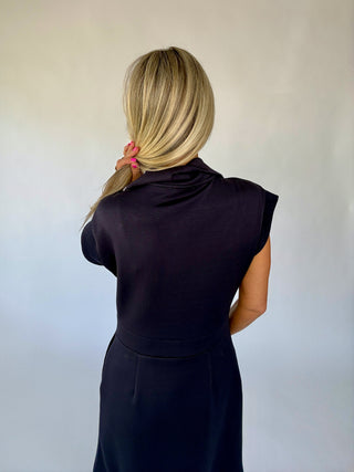 Ready For Anything Front Zip Mini Dress - Navy