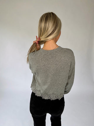 Flirty Frills Cardigan - Grey