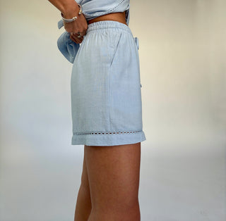 Lunch On The Terrace Shorts - Sky Blue