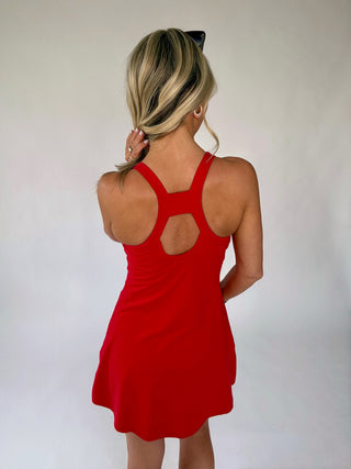 On The Move Active Dress - True Red