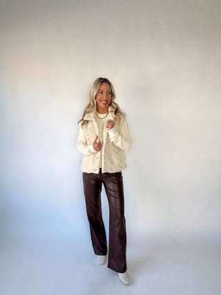 Adler Faux Leather Pants - Brown