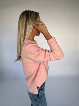 Easy Does It Collared Sweater - Pink