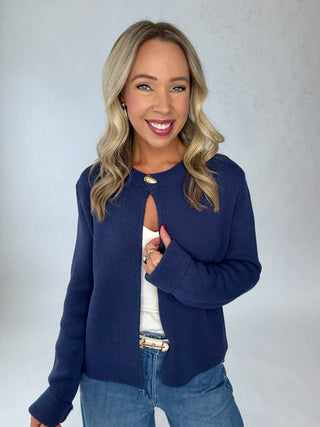 The Ellis Cardigan - Navy Blue