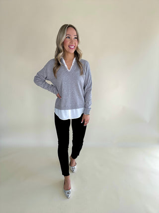 French Cafe Top - Grey