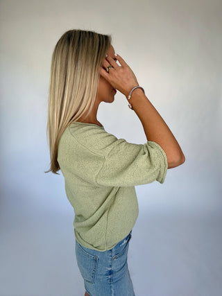 Always In Place Knit Top - Sage