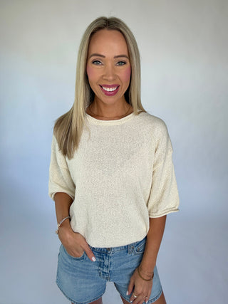Always In Place Knit Top - Cream