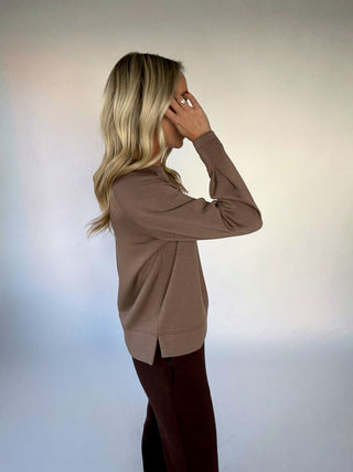 VARLEY Zosia Crew Neck Midlayer - Coffee Quartz