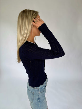 All The Possibilities Cardigan - Navy