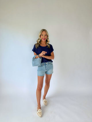 Soaking Up The Sunshine Knit Top - Navy
