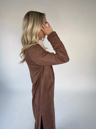Cinnamon Suede Duster