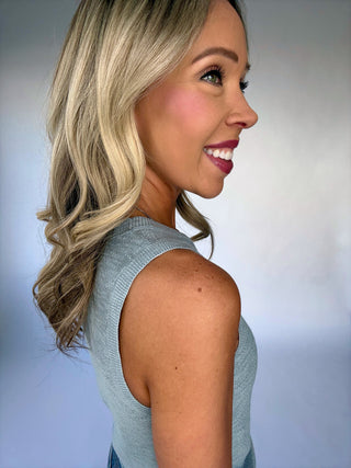 Basic Is Best Sleeveless Knit Top - Seafoam