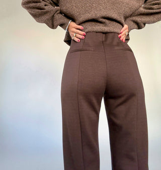 Ease & Elegance Front Seam Pant - Brown