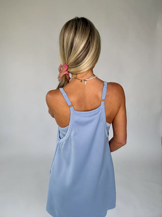 Play By The Rules Romper Dress - Marine Blue