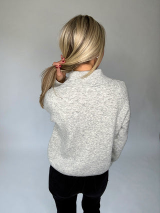 Above All Else Zip Up Sweater - Heather Grey