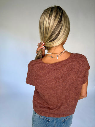 Fresh Outlook Knit Top - Brick