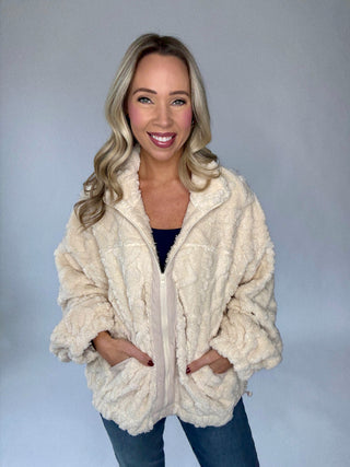 Plush Perfection Jacket - Ecru