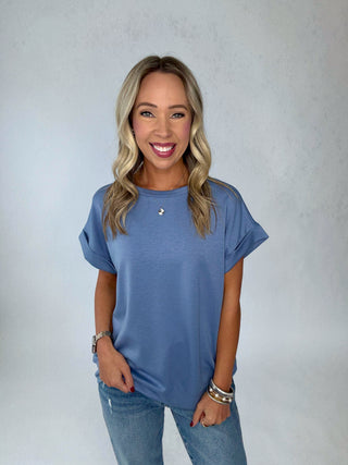 Cool & Collected Top - Misty Blue