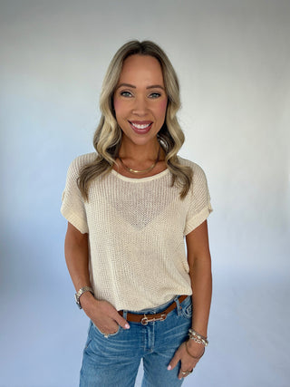 Soaking Up The Sunshine Knit Top - Ivory