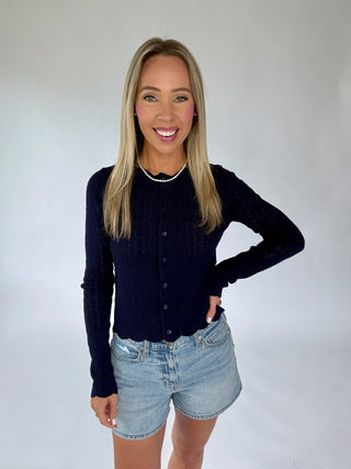 All The Possibilities Cardigan - Navy