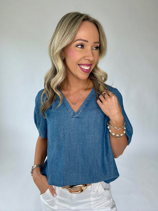 Don't Think Twice Denim Top