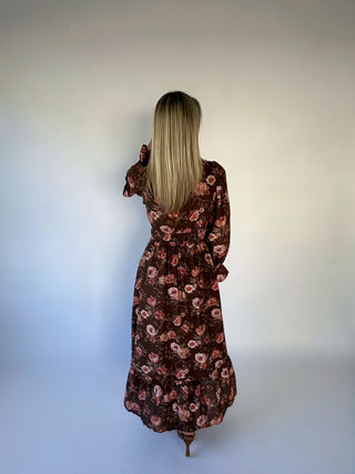 All the Right Reasons Midi Dress - Dark Brown Multi