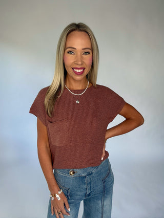 Fresh Outlook Knit Top - Brick