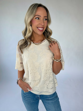 SANCTUARY Forever Lace Top - Vintage Ivory