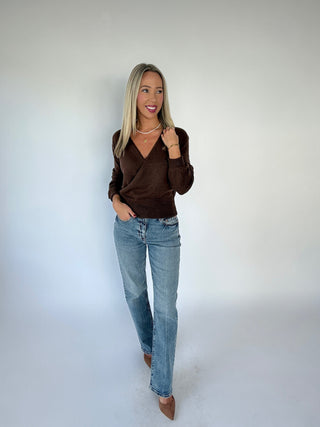 Wrapped Up In You Sweater - Dark Brown