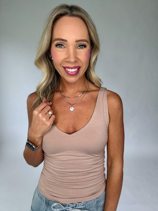 Daily Dose Double Layer Tank - Taupe