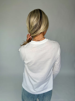 Open Skies Cotton Long Sleeve Top - White