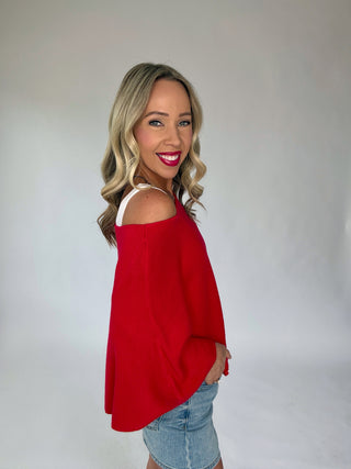Take It From The Top Poncho - Red