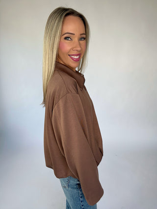 A Rich Addition Bubble Hem Jacket - Mocha