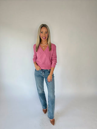 Wrapped Up In You Sweater - Pink