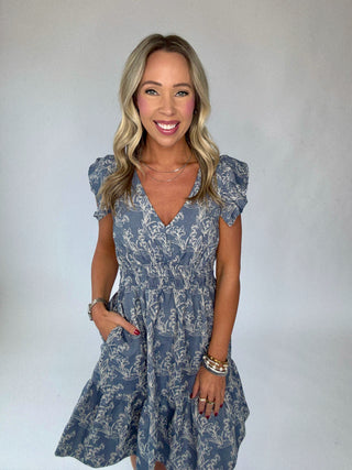 The Amalfi Escape Dress - Denim Blue