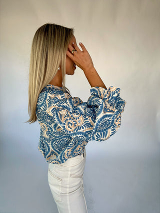 Collecting Compliments Top - Blue Multi