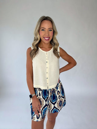 Poetic Charm Button Up Top - Ivory