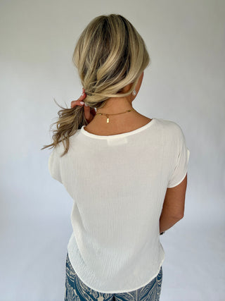Delicate By Design Woven Tee - White