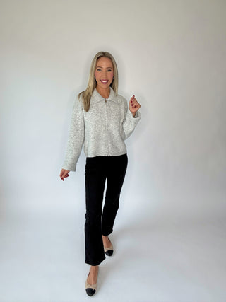 Above All Else Zip Up Sweater - Heather Grey