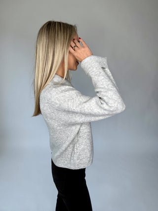 Above All Else Zip Up Sweater - Heather Grey