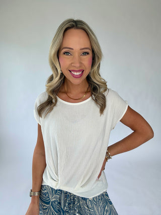 Delicate By Design Woven Tee - White