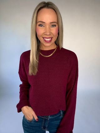 Piper Pullover Oversized Sweater - Wine