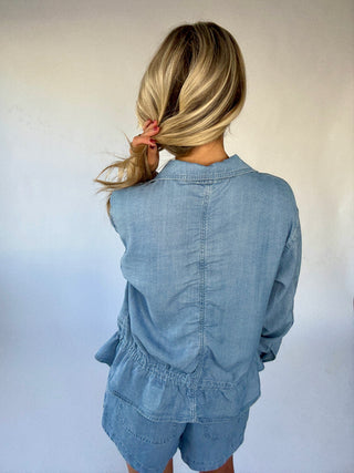 Softly Structured Tencel Jacket - Chambray Blue