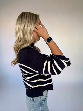 Classic Blues Stripe Top - Navy