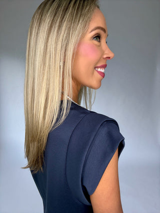 Easy Days Layered Sleeve Top - Navy