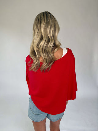 Take It From The Top Poncho - Red